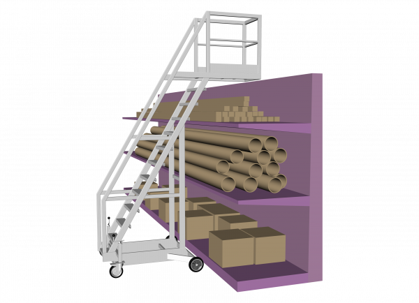 SCALA CON PIATTAFORMA A SBALZO