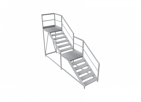 SCALA CON DOPPIA PIATTAFORMA