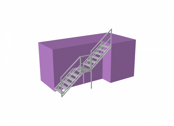 SCALA DI SERVIZIO DIRETTA CON PIANO INTERMEDIO